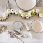 Classic white and silver table setting!