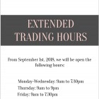 Extended Trading Hours have started