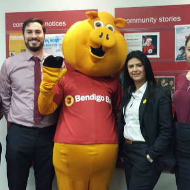 Piggy with Norwood Branch Staff