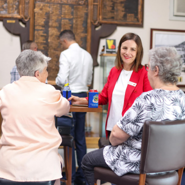 Cressida O'Hanlon meeting locals at the Payneham RSL